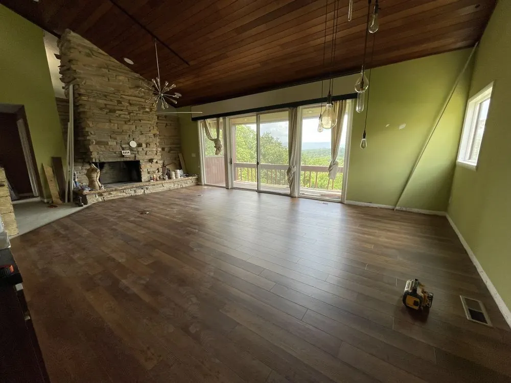 New flooring installed during a home remodel